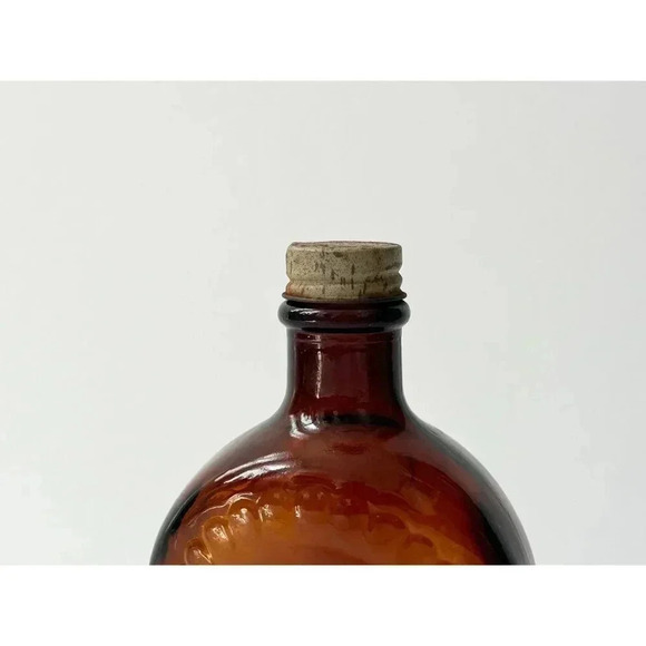 Vintage Dark Browl Glass Log Cabin Syrup Bicentennial Glass Container with Top - Picture 5 of 10